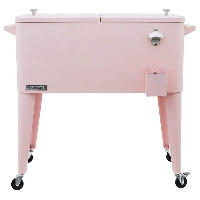 Permasteel PS-A203-PK 80 Quart Portable Rolling Patio Cooler, Pink
