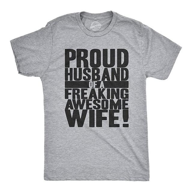 Mens Proud Husband of a Freaking Awesome Wife Funny Valentines Day T Shirt