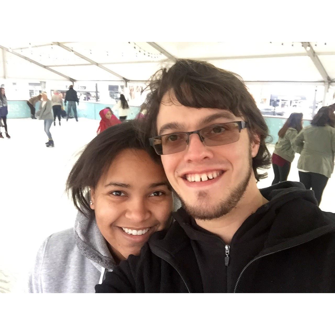 We decided to try ice skating together during the holidays in January 2016.