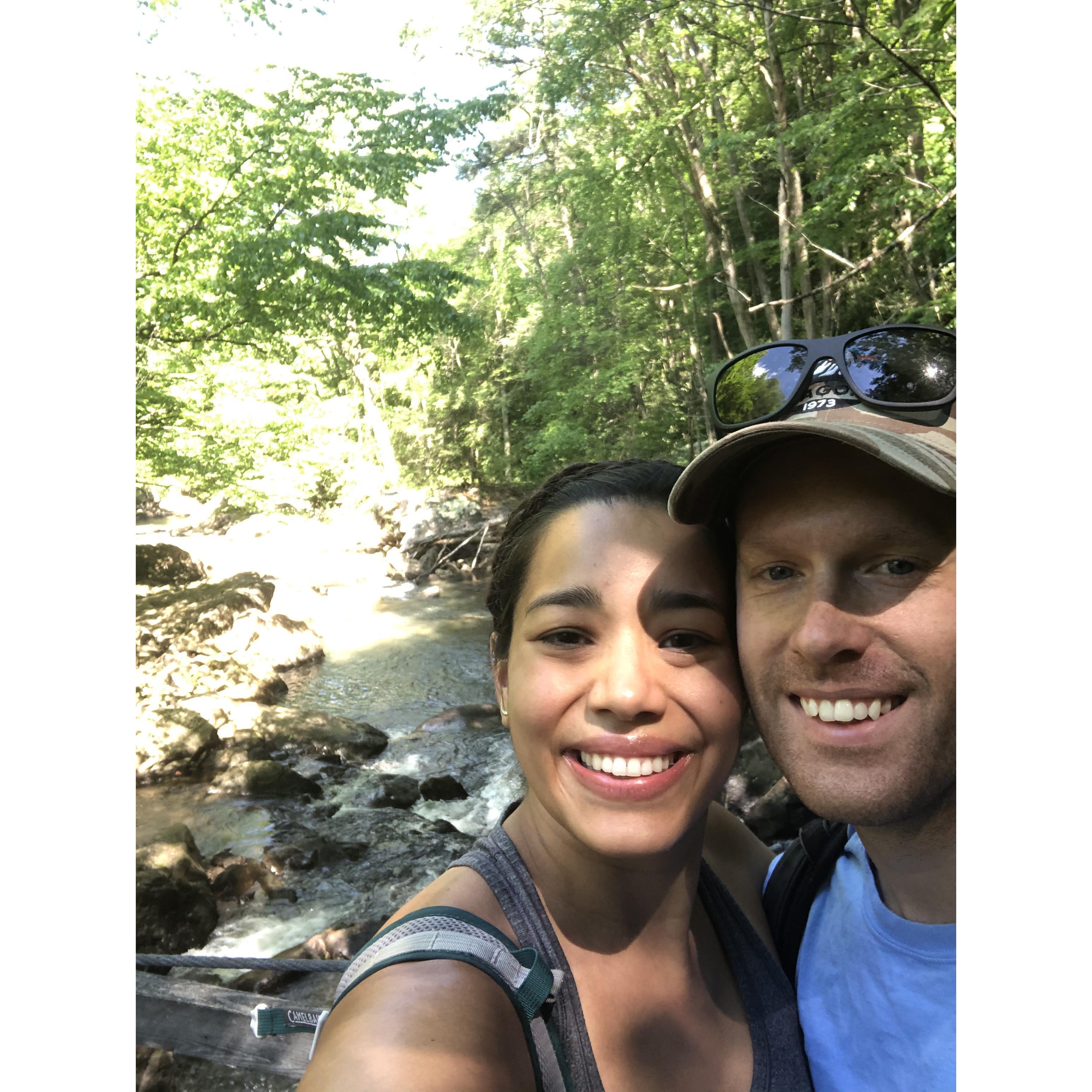 Hiking in Babcock state park, WV