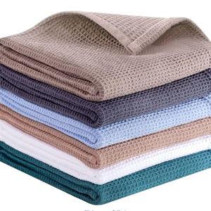 QUILTINA Dish Towels Set,100% Cotton Waffle Weave Kitchen Towels 6 Pack,17 x 25 Inches for Kitchen,Ultra Soft Dish Drying Towels(White, Gray, Light Khaki, Light Blue, Dark Green, Brown)