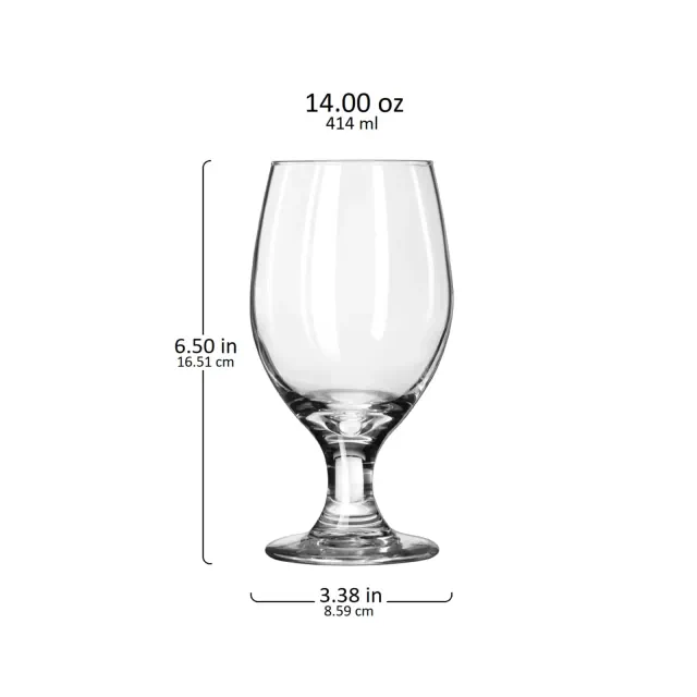 Libbey Perception Banquet Goblet Glasses, 14 ounce, Set of 12