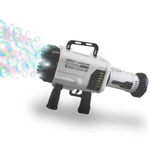 JoyPlanet 52-Hole Gatling Bubble Gun Rocket Bubble Launcher Outdoor Children's Toys Gifts for Boys and Girls (Black)
