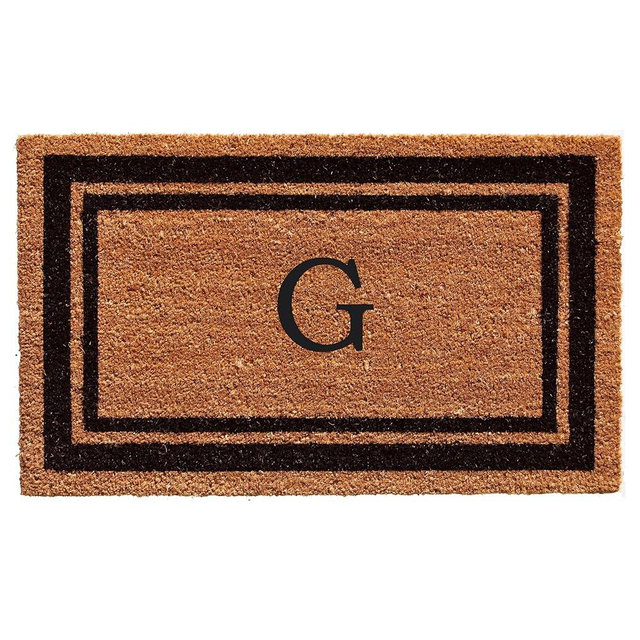 Calloway Mills 152961830G Black Border 18" x 30" Monogram Doormat, (Letter G)
