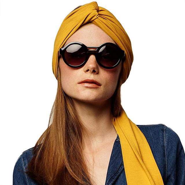 BLOM Long Hug Head Scarf. Turban Style Hair Wrap or Headband. (Lucky Yellow)