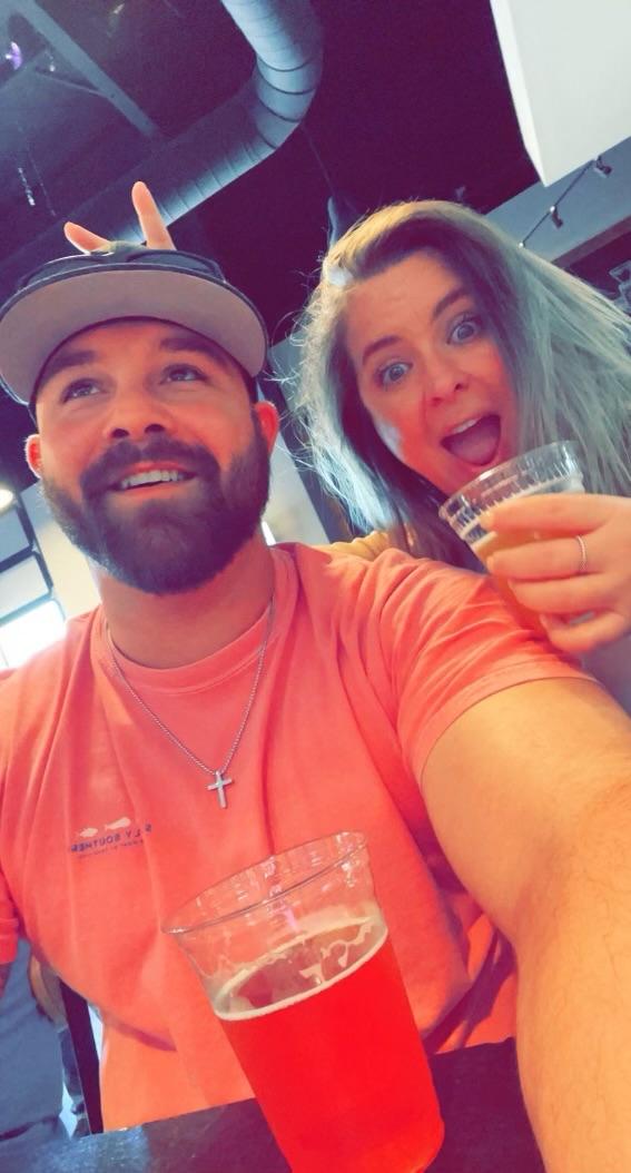 "B" for Brewery! We love a good beer and being hams in a selfie.