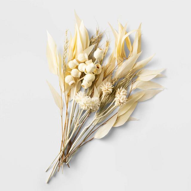 6"x22" Preserved Plant Bouquet Arrangement Cream