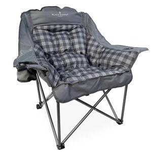 Black Sierra Oversized Camping Chair for Adults – 400 lb Heavy Duty Folding Chair with Cup Holders