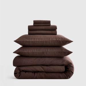 Deluxe Linen Duvet Bundle | King, Espresso