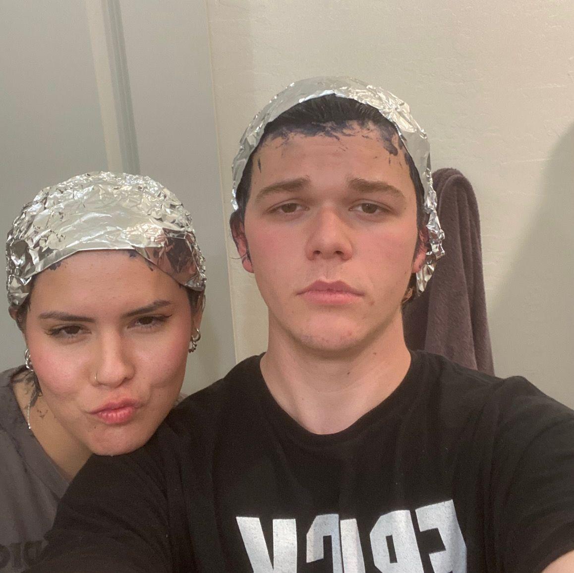 dyed our hair the same color