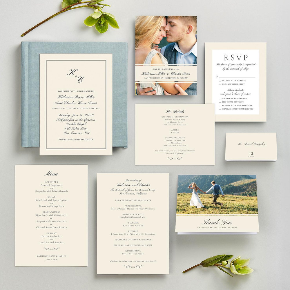 Abbey | Ivory | Zola Wedding Place Cards