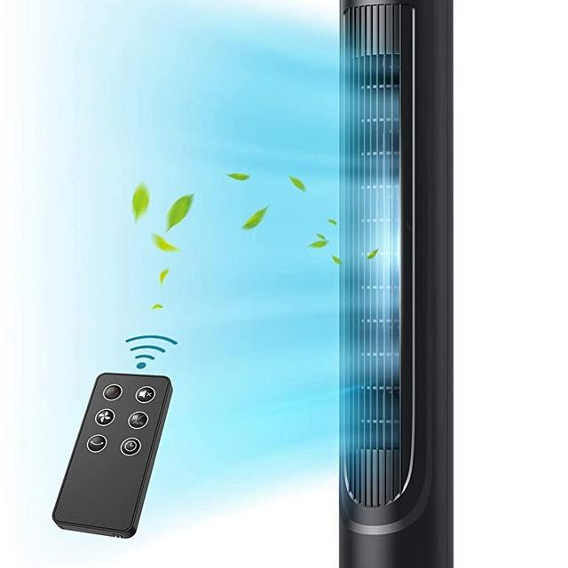 Tower Fan, SUGOAL 90° Oscillating Fans with Remote, Quiet Cooling,12 Modes, 12H Timer, Space-Saving, LED Display with Touch Control, 40” Portable Floor Bladeless Fan for Bedroom Living Rooms Office