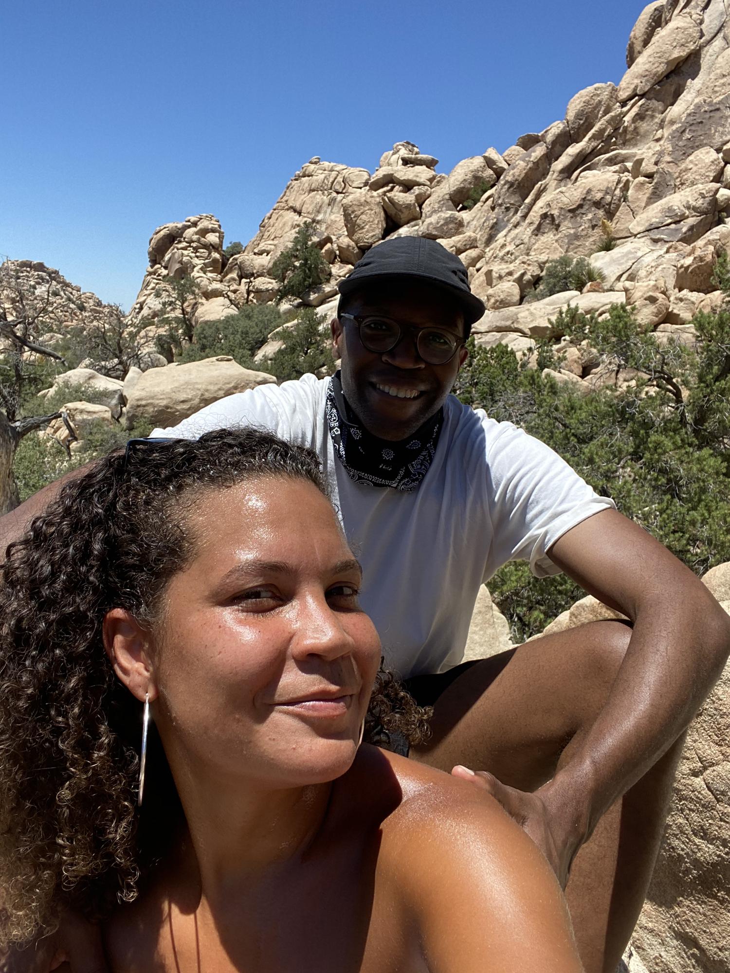 Trying not to melt in the California desert at Joshua Tree National Park