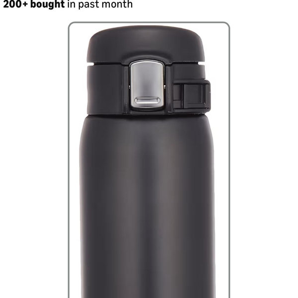 Zojirushi SM-SA36BA Stainless Steel Mug, 12-Ounce, Black