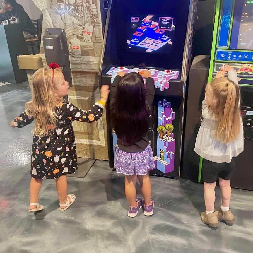 Second-cousins Genevieve, Addy and Riley. Jackie grew up surrounded by cousins. Seeing their kids play now is too stinkin' cute!!