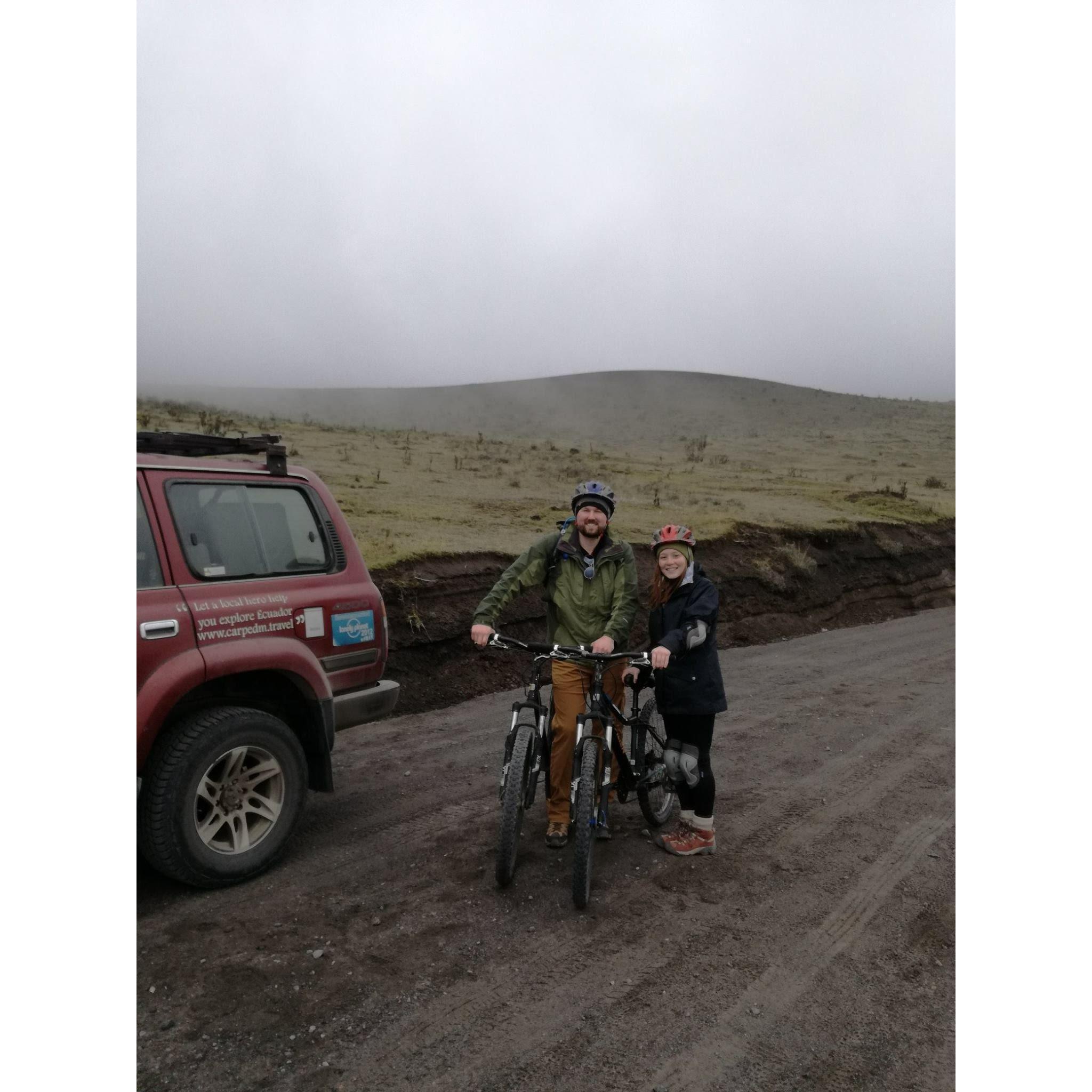 riding down Cotopaxi volcano, Ecuador