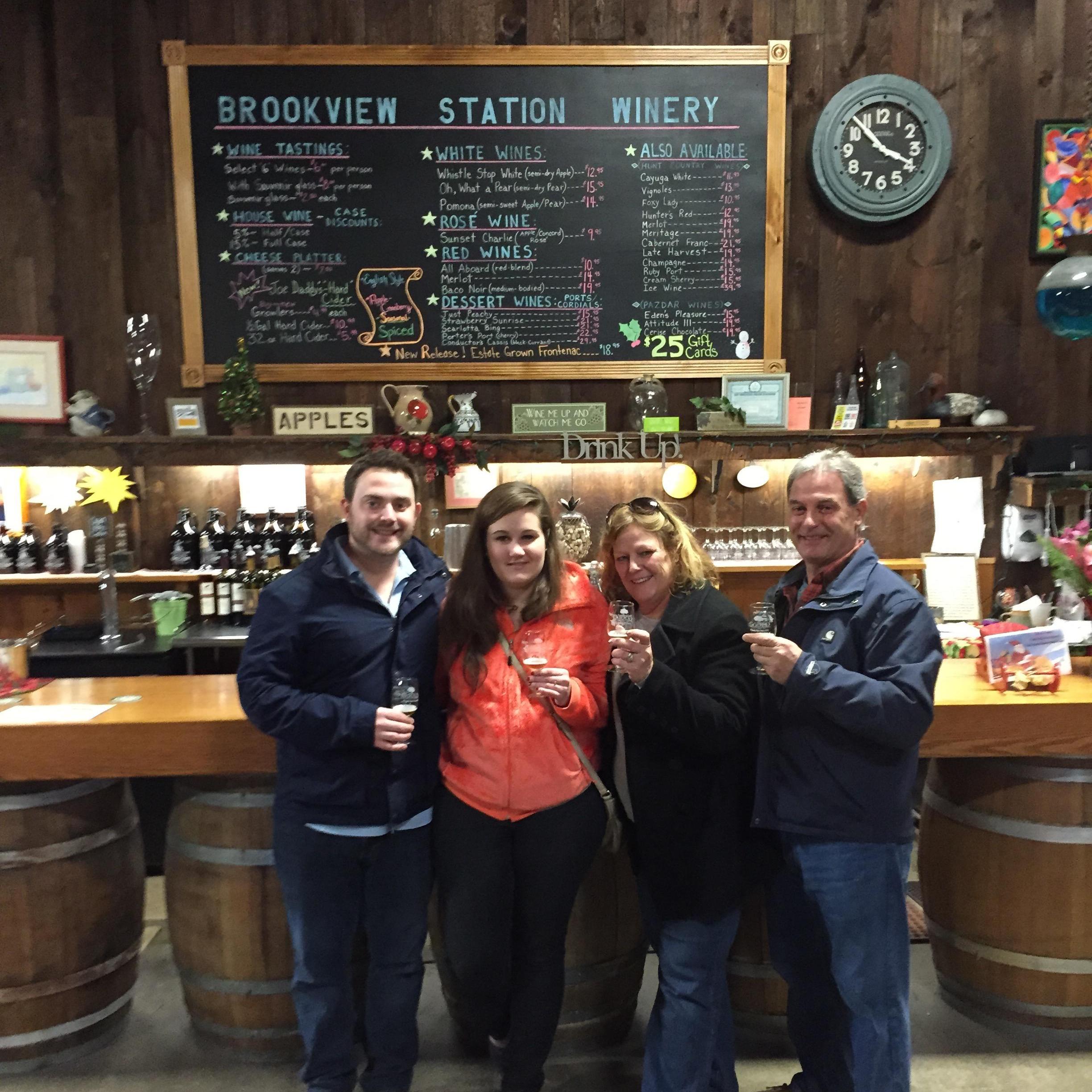 Wine tasting at Brookview Station Winery in NY