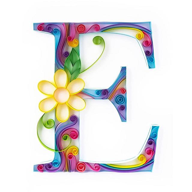 Uniquilling Paper Filigree Painting Quilling Kits,Panit by Numbers for Adults - Letters,Handmade DIY Craft Wall Decoration Best Gifts(Painting kit+Tools kit)
