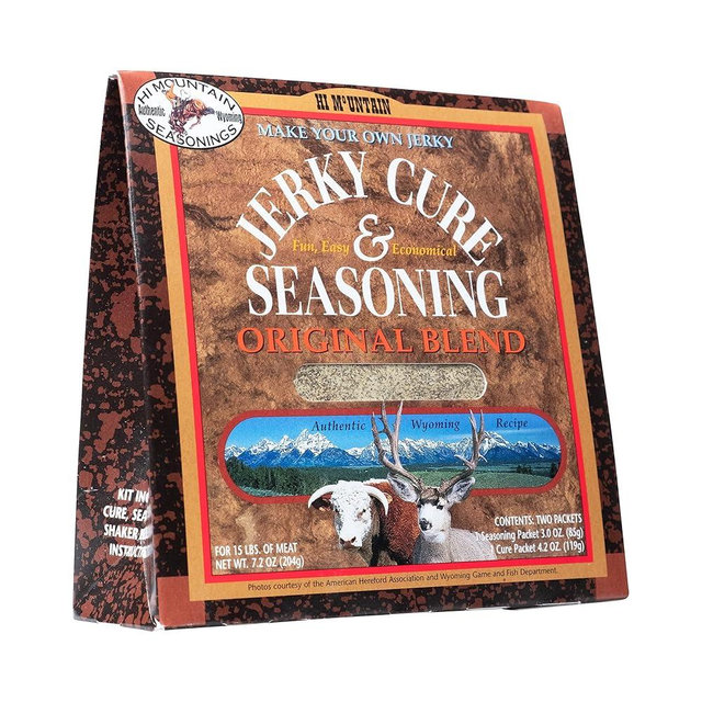 Hi Mountain Jerky Seasoning and Cure Kit | ORIGINAL BLEND | Beef Jerky Seasoning | Perfect for Beef, Venison, Elk, & Deer | Seasons up to 15 lbs. of Meat (1 Box)