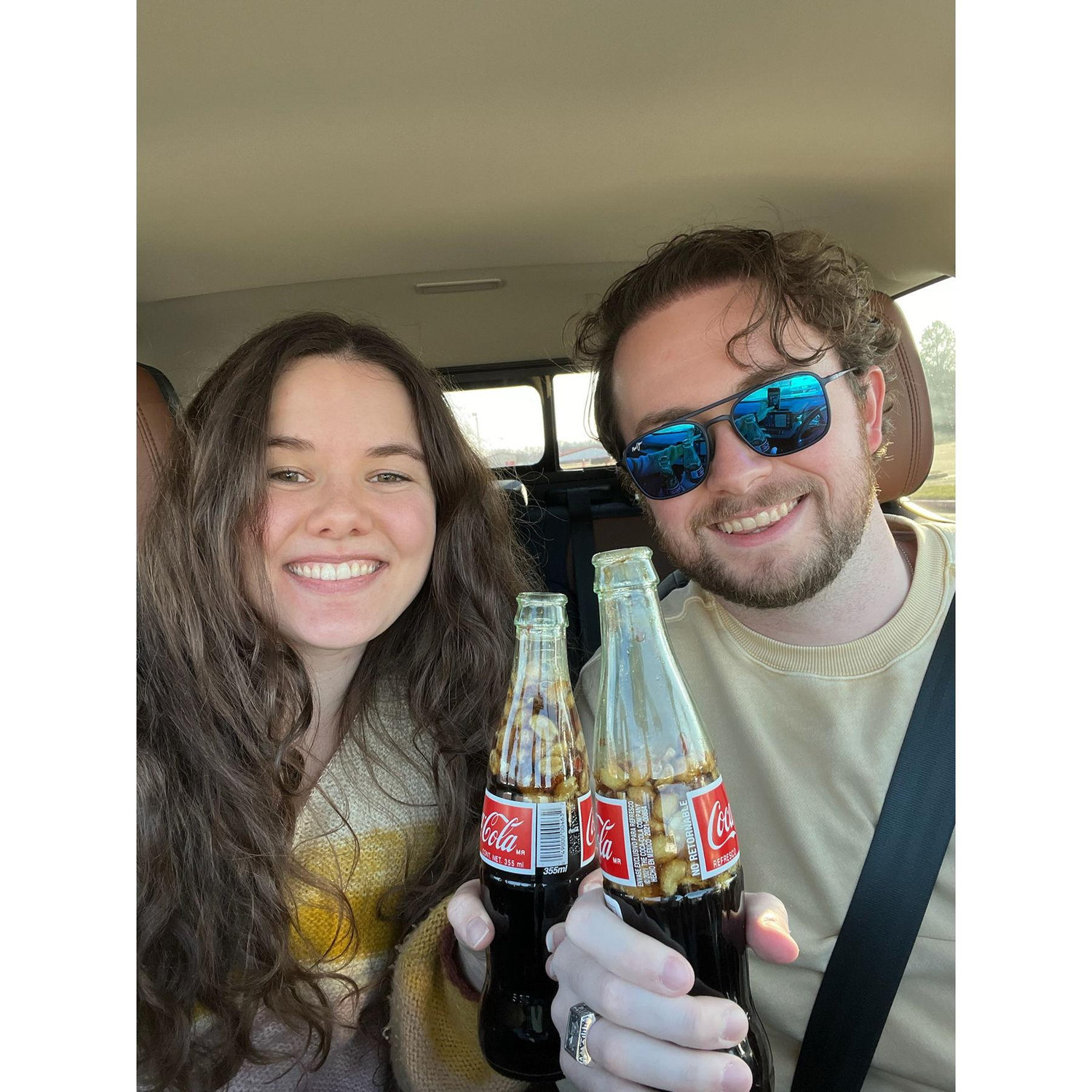 my (Jordan's) first time trying peanuts & cokes after going to connor's oaklahoma Christmas & meeting more of his fam!