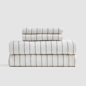 European Linen Sheet Set - Pencil Stripe, King