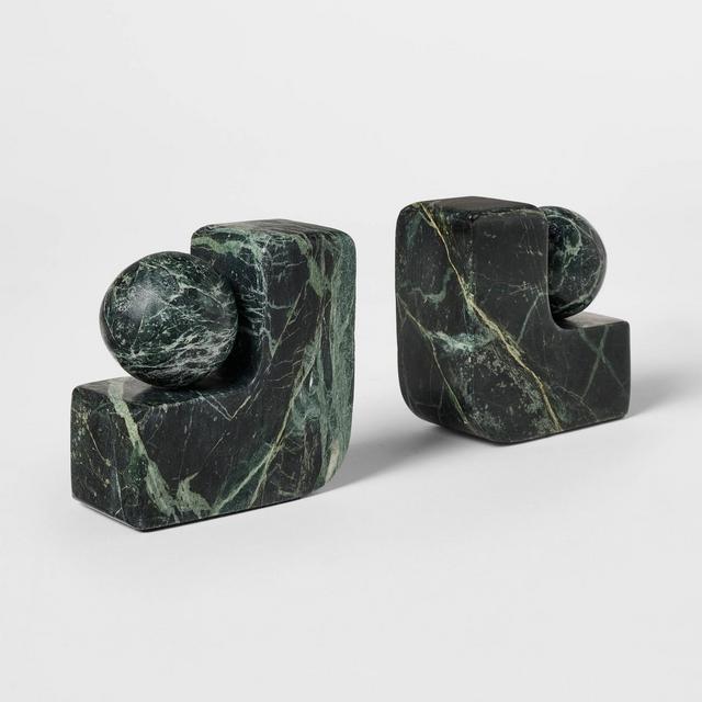 Set of 2 Marble Bookends Green - Threshold™ designed with Studio McGee