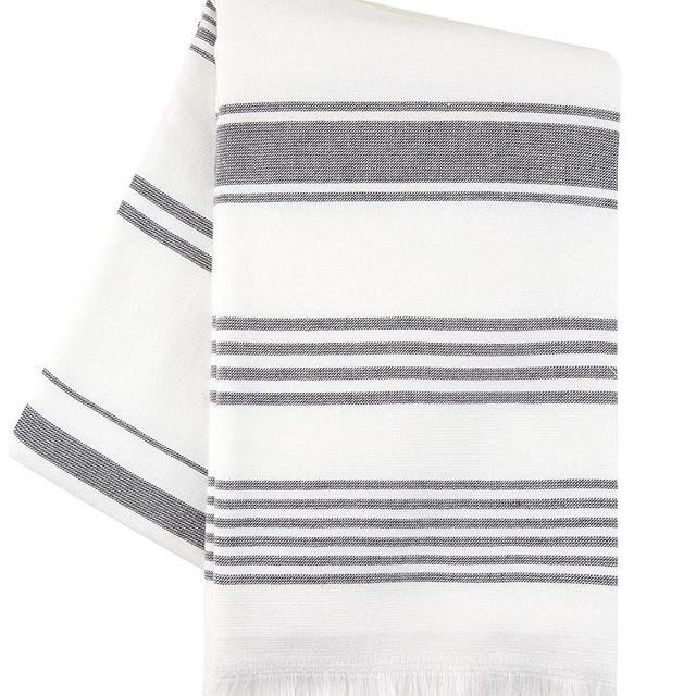 Sticky Toffee Hammam Cotton Towel, Bath, Yoga, Beach, Spa, 65 in x 35 in, Gray