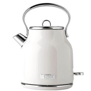 Haden Heritage 1.7 Liter Stainless Steel Electric Kettle, Hot Water Kettle with 360-Degree Base and Auto Shutoff, Ivory & Chrome