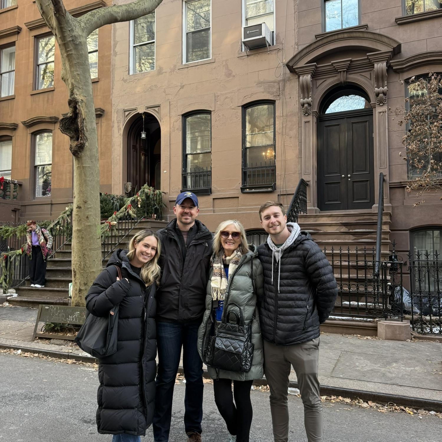 Kelsey's mom and brother visit NYC for the holidays