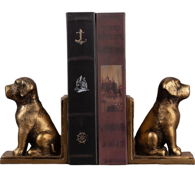 Book Ends for Shelves to Hold Books Heavy Duty,Decorative Bookend for Bookshelf Décor,Cute Animal Dog Book Stopper Labrador Retriever Statues for Home, Office Desk Decoration,1pair