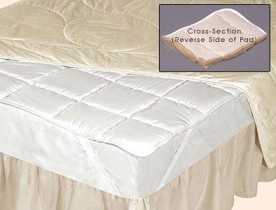 Downtown Company, Reversible - 100% Natural Silk Fill 100% Cotton Cover Top Elastic Anchor Bands Mattress Pad, Mattress Protector, Imported from Austria, Queen Size
