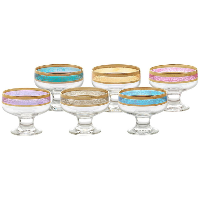 Lorren Home Trends Pedastal Bowls Melania Collection -Set of 6