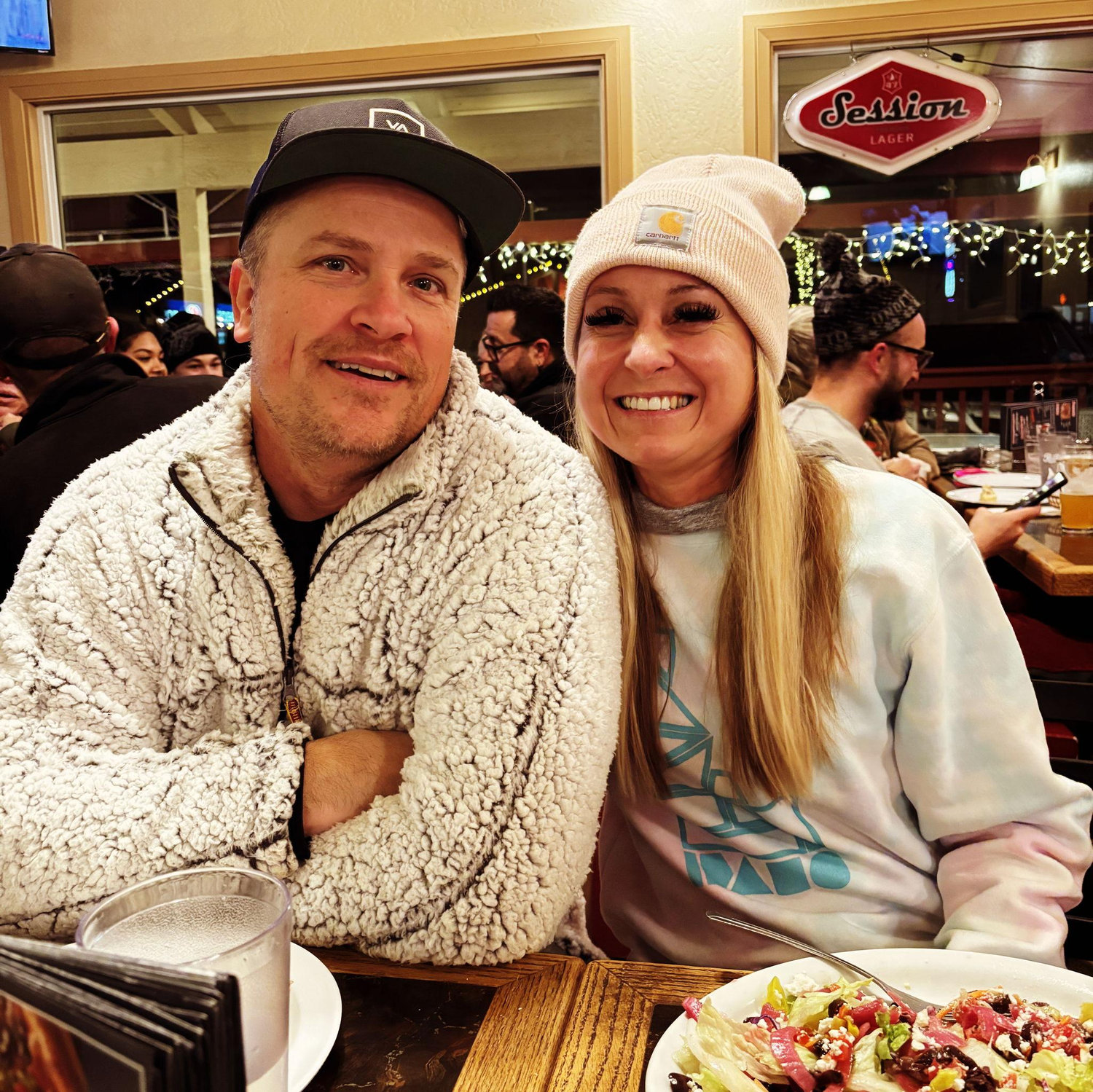 This was at dinner after cosmic snow tubing on Ski bowl with the fam