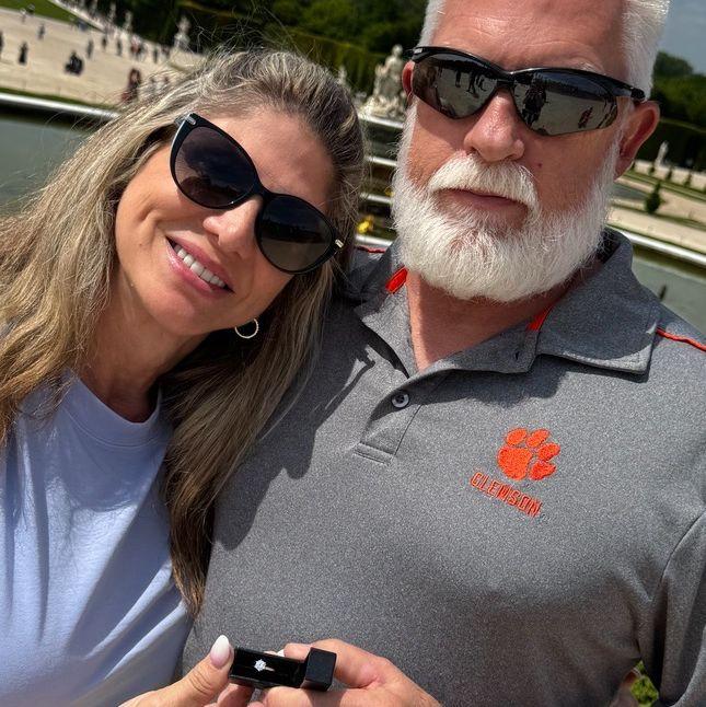 Engaged in the gardens at The Palace of Versailles