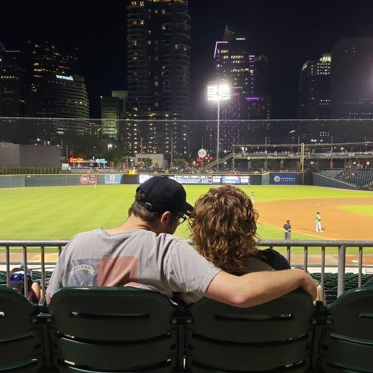 A sneaky Michael Goldin captured this picture during a Charlotte Knights baseball game where we frequent for great deals, great baseball and a great city view