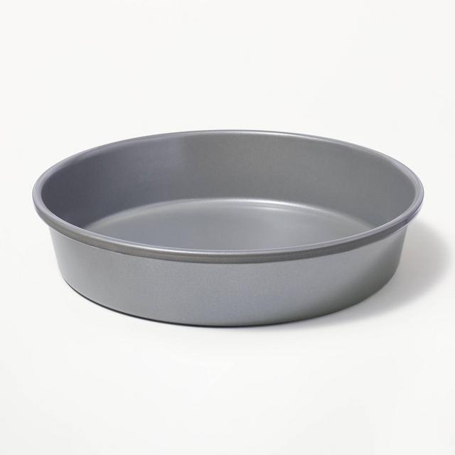 9" Nonstick Aluminized Steel Round Baking Pan Gray - Figmint™