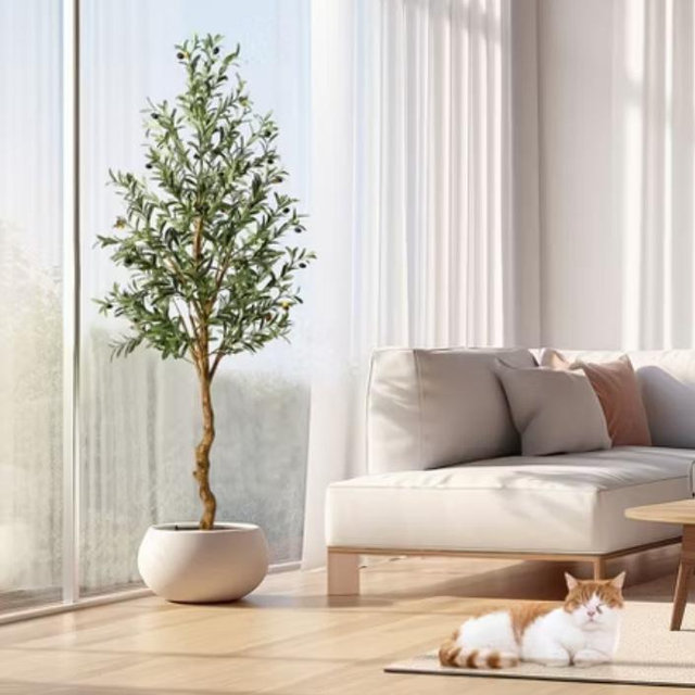 Artificial Olive Tree Faux Silk Olive Trees For Home Office Living Room