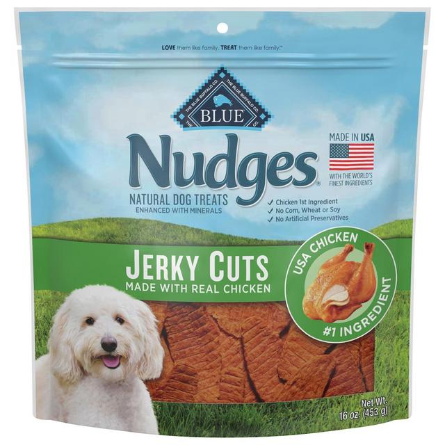 Nudges Blue Buffalo Jerky Cuts Natural Dog Treats with Chicken - 16oz