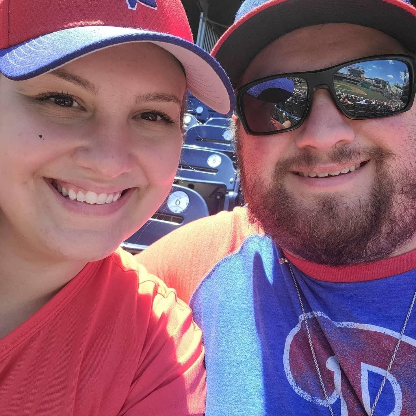Tim won free tickets to the Nats/Phillies game. So Pam pretended to be a Phillies fan for the day (Go O's!)