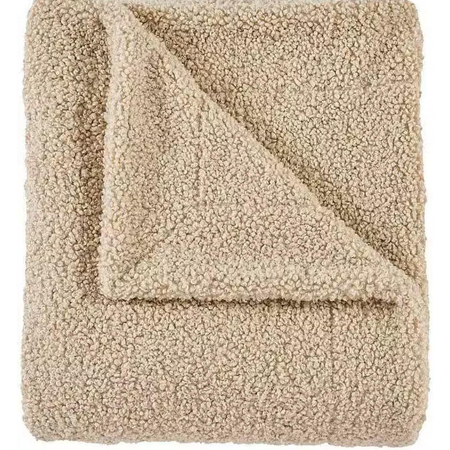 HiEnd Accents Teddy Throw Blanket Cream