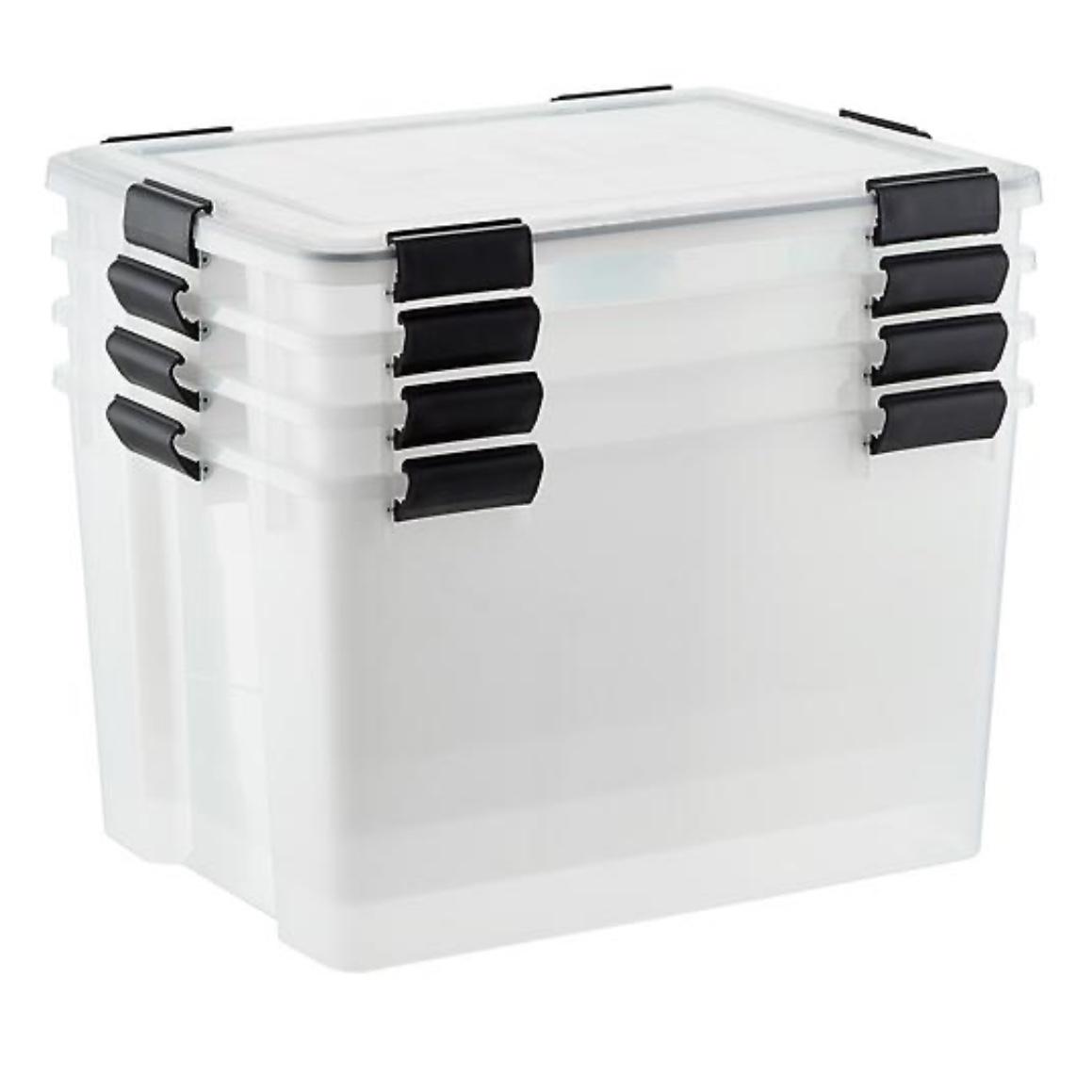 Clear Weathertight Totes Cases - 74qt (pack of 4)