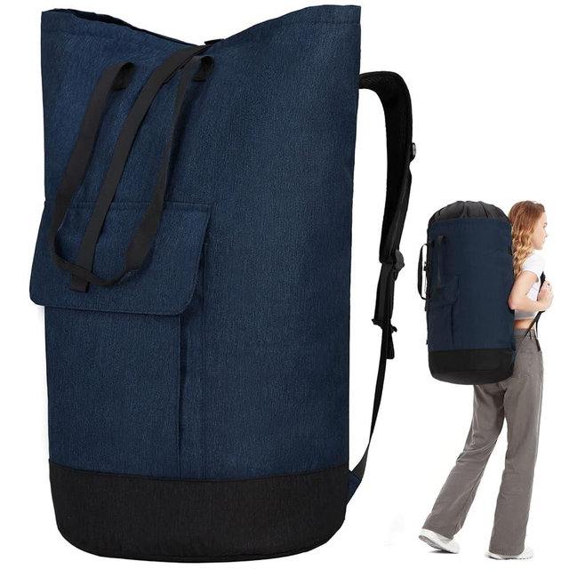 Laundry Bag Backpack Extra Large, Heavy Duty Laundry Bag With Straps, College Dorm Room Essentials, Dirty Clothes Bag for Travel, Beach, Camping, Apartment and Laundromat