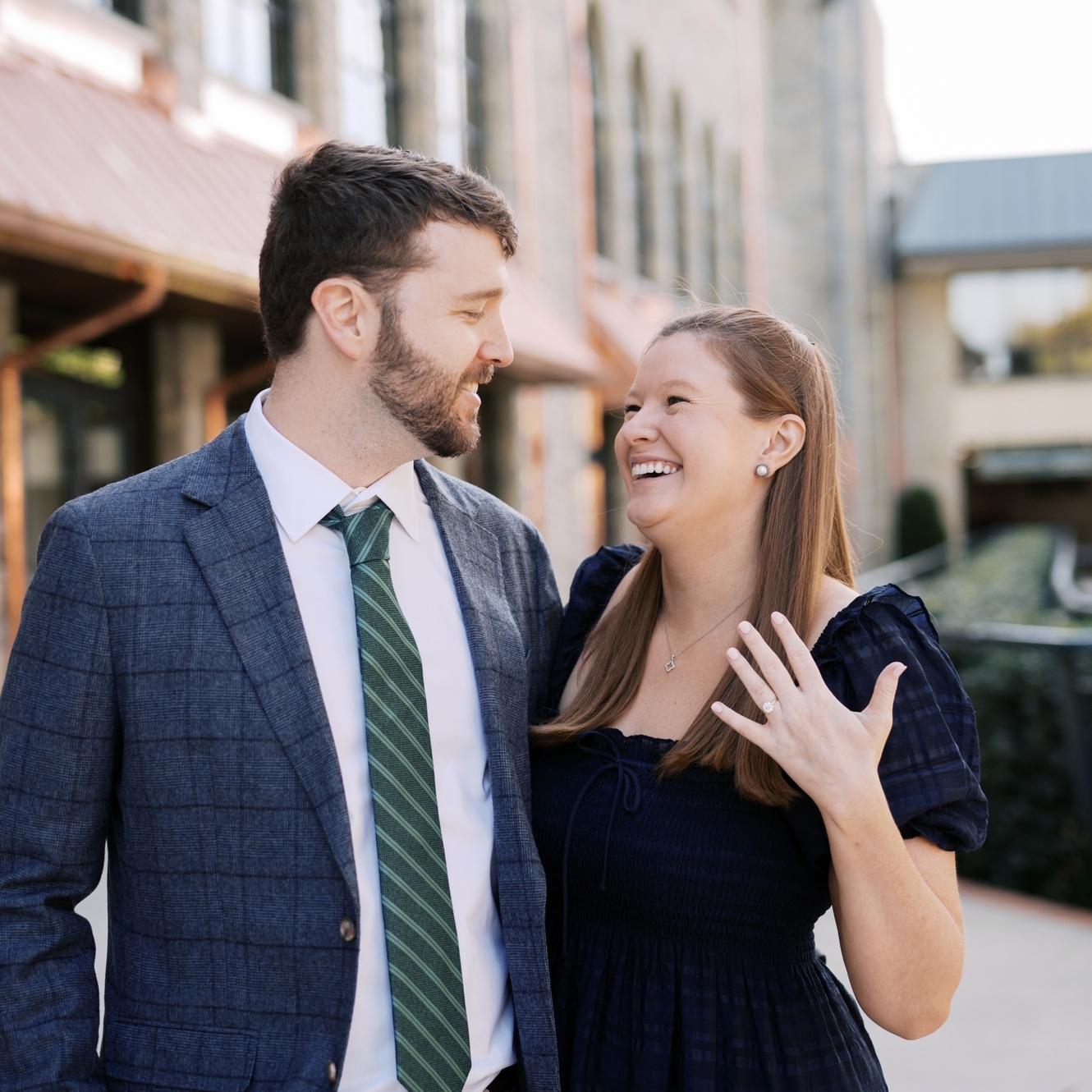 Engagement at Keeneland in Lexington. John's dad, aunt, and uncle were there too. This location was also special because Kelly's grandparents use to visit Keeneland frequently too. October 17, 2025