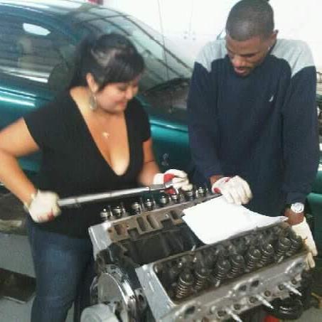 Reggie love cars so I guess he had to make sure I knew how to work on one...lol.