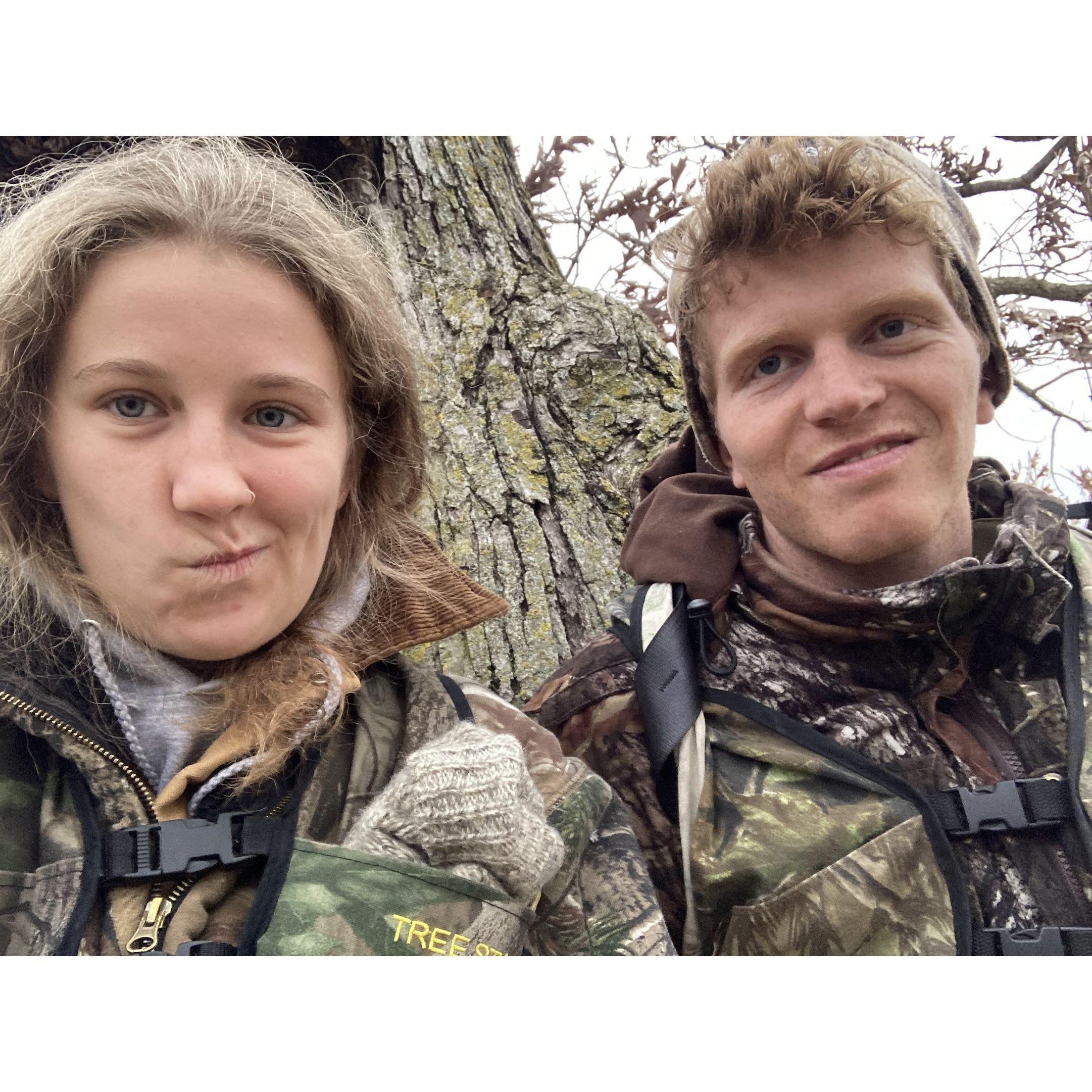 Jake introduces Annie to hunting.... she will warm up to it eventually! :)
