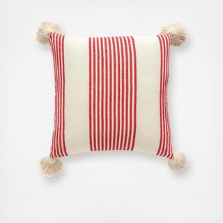 Square Stripe Throw Pillow with Tassels