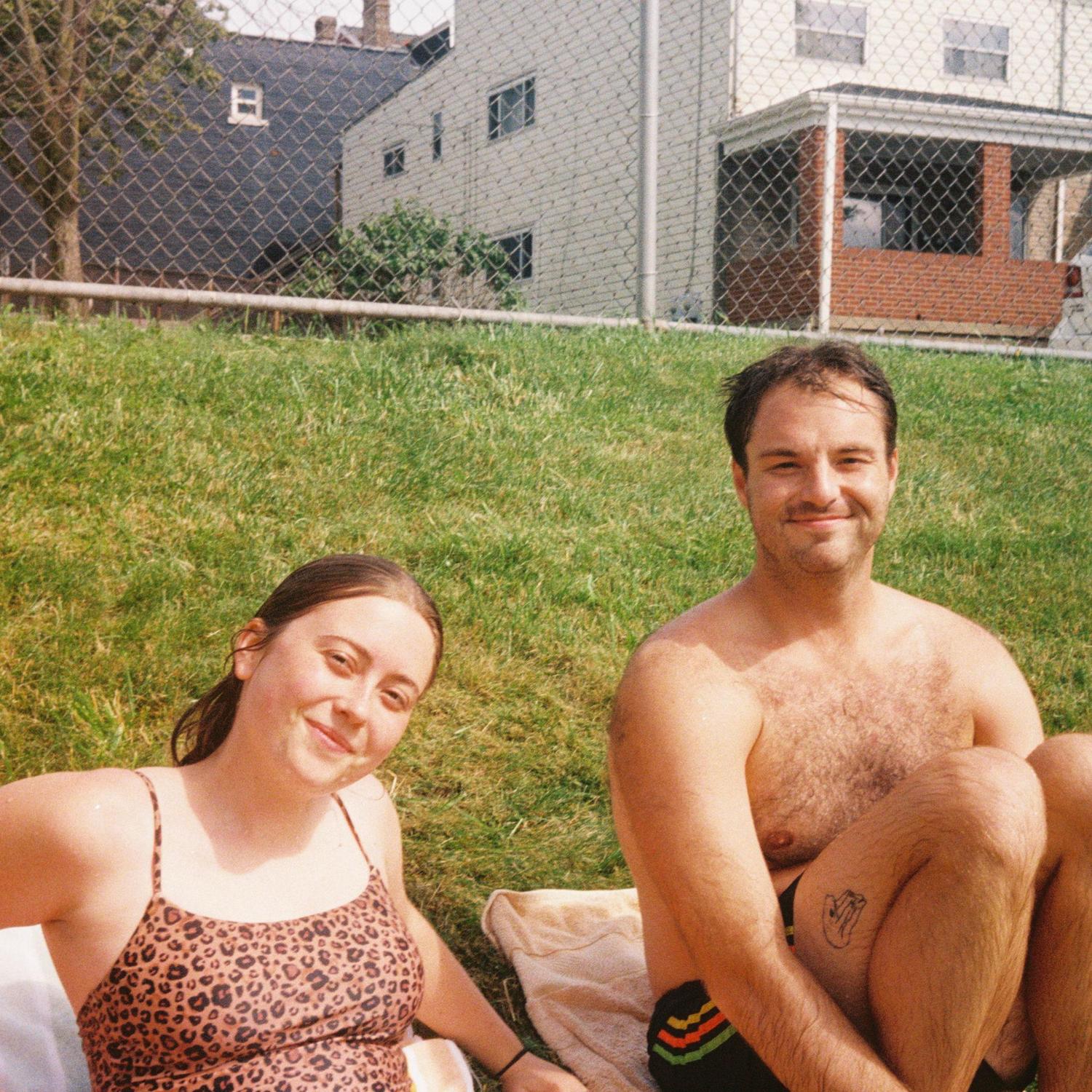 At the Bloomfield Pool down the road from Emma's. Being hot, getting hot.
