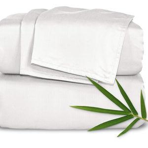 King Sheets by Pure Bamboo, Genuine 100% Organic Viscose Derived from Bamboo Bed Sheet Set, Luxuriously Soft & Cooling, Double Stitching, Lifetime Quality Promise (King, White)