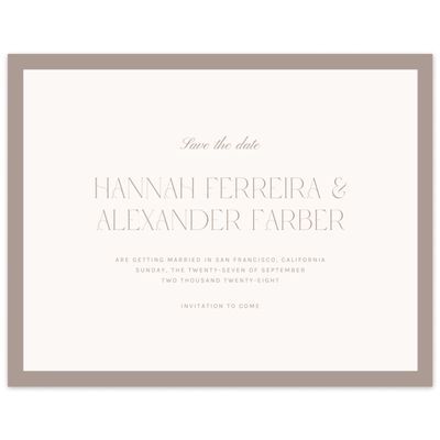 Beige Wedding Digital Save the Date - Jet Landscape