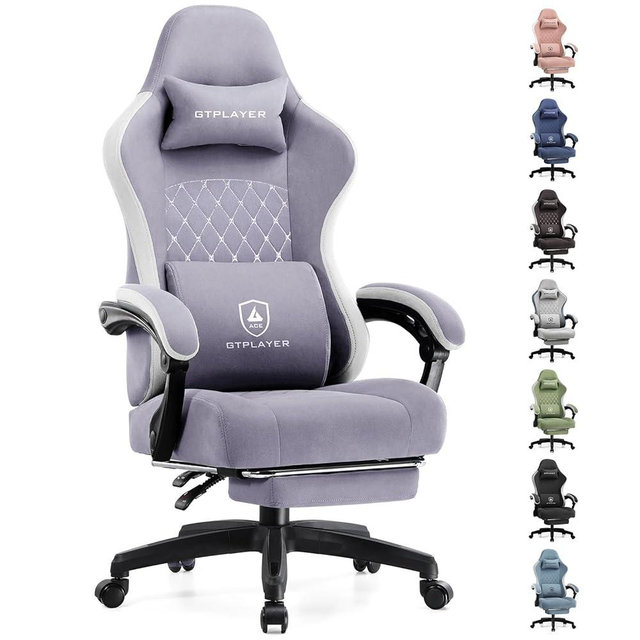 GTPLAYER Gaming Chair, Computer Office Chair with Pocket Spring Cushion, Linkage Armrests and Footrest, High Back Ergonomic Computer Chair with Lumbar Support Task Chair with Footrest